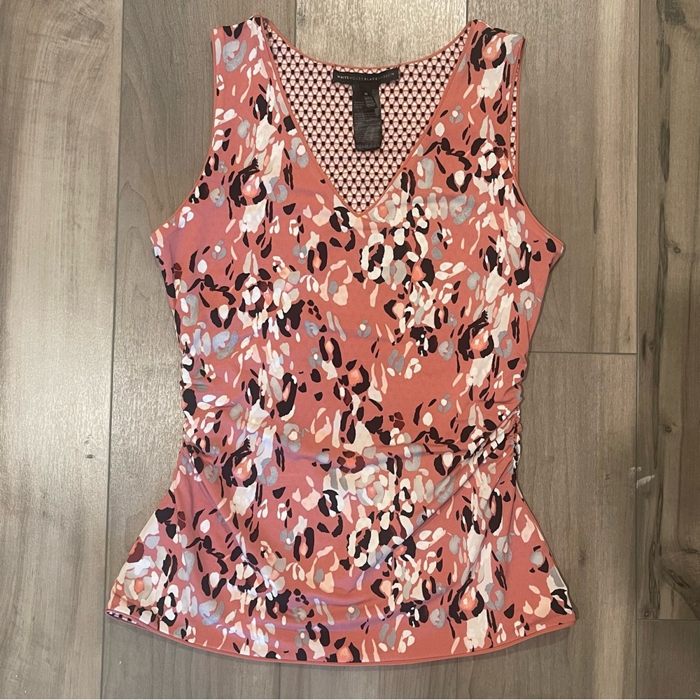 White House Black Market Pink Abstract Tank Top